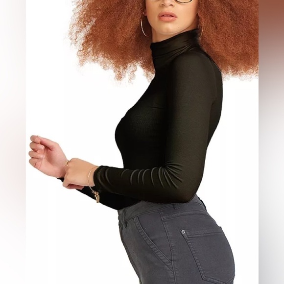 Black TAPE_ Ribbed Turtleneck Top NWT XS - Picture 5 of 7